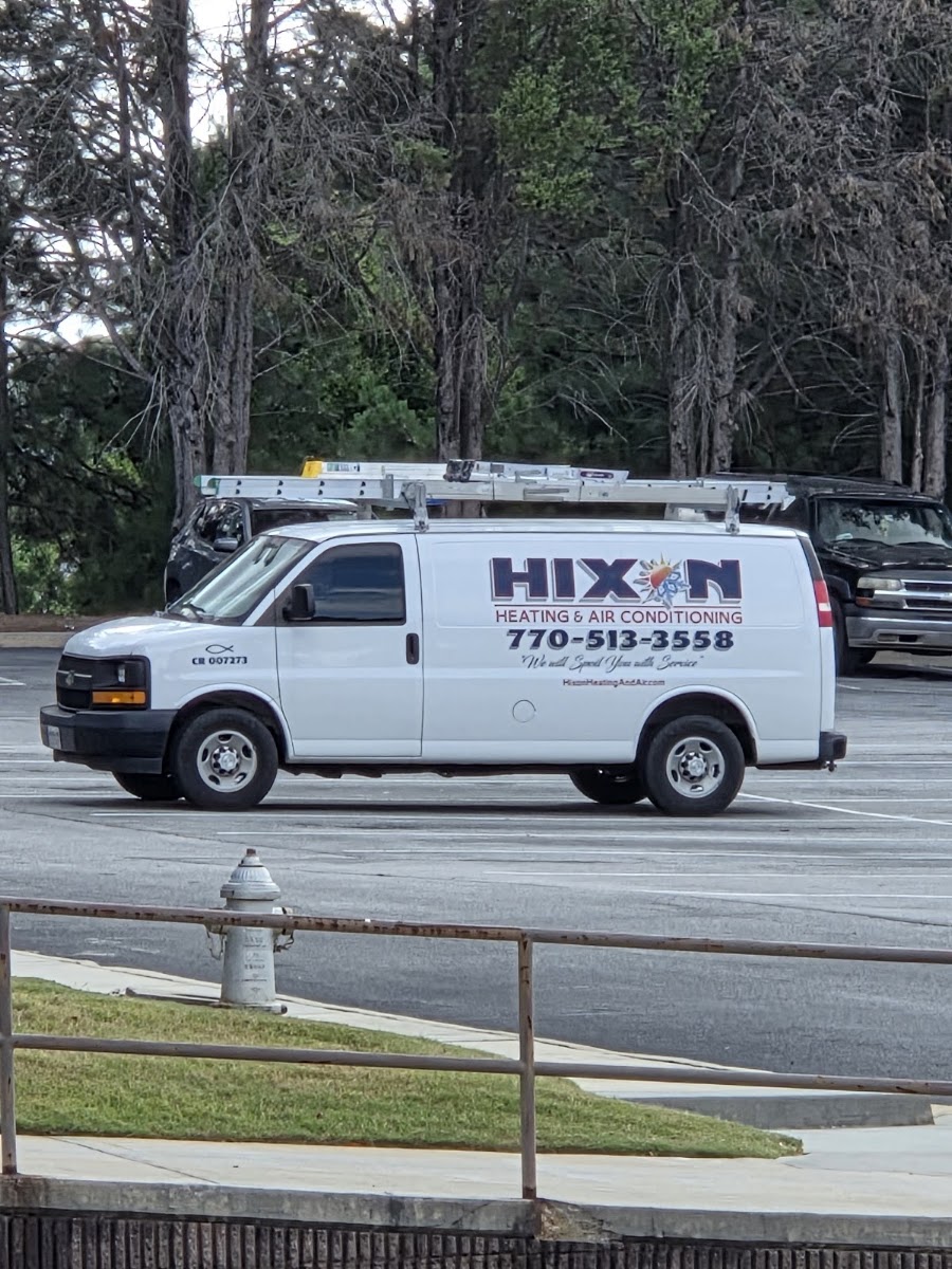 A Hixon service van arriving for an HVAC service call near Braselton